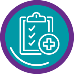 Icon of a clipboard leading to FINTEPLA® efficacy in Dravet syndrome.