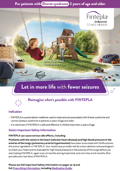 FINTEPLA® for Dravet syndrome caregiver brochure.